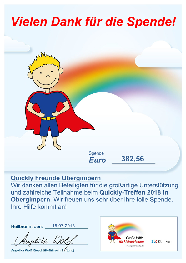 Quickly-Freunde-Obergimpern-Spendenurkunde