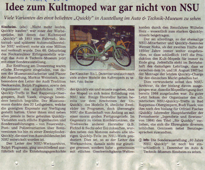 Zeitungsbericht vom 2.03.2013